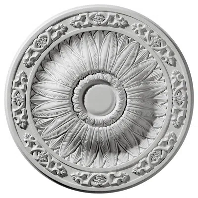 Ekena Millwork Endurathane Lunel Ceiling Medallion, 20 1/4"od X 1 1/2"p (fits Canopies Up To 3 3/4") In Primed