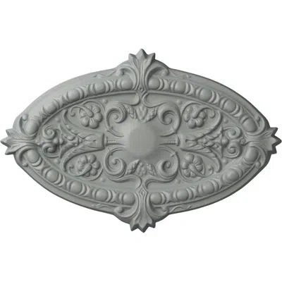 Ekena Millwork Endurathane Marcella Ceiling Medallion, 26 3/8"w X 17 1/4"h X 1 3/4"p (fits Canopies Up To 3") In Primed