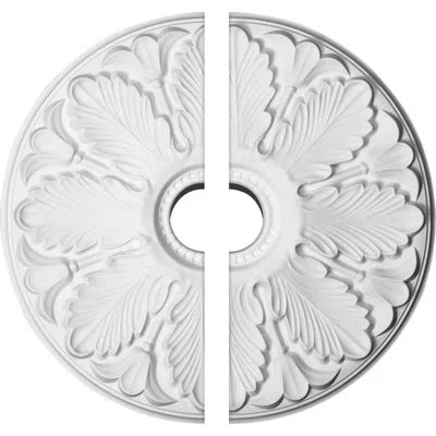Ekena Millwork Endurathane Milan Ceiling Medallion, 24 1/2"od X 3 1/2"id X 1"p (fits Canopies Up To 4 5/8"), Two Pi