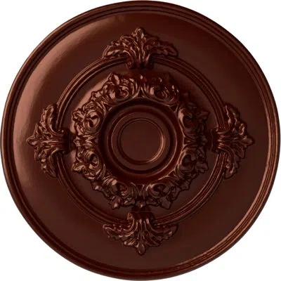 Ekena Millwork Endurathane Monique Ceiling Medallion, 13 3/4"od X 1"p (fits Canopies Up To 3 3/4") In Antique Copper