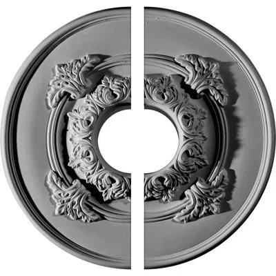 Ekena Millwork Endurathane Monique Ceiling Medallion, 13 3/4"od X 3 1/2"id X 1"p (fits Canopies Up To 3 3/4"), Two 
