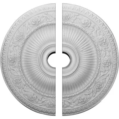 Ekena Millwork Endurathane Neuveau Ceiling Medallion, 24 1/4"od X 3 1/2"id X 2"p (fits Canopies Up To 6 3/8"), Two 