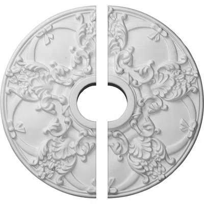 Ekena Millwork Endurathane Norwich Ceiling Medallion, 18"od X 3 1/2"id X 1 3/8"p (fits Canopies Up To 4 1/2"), Two 
