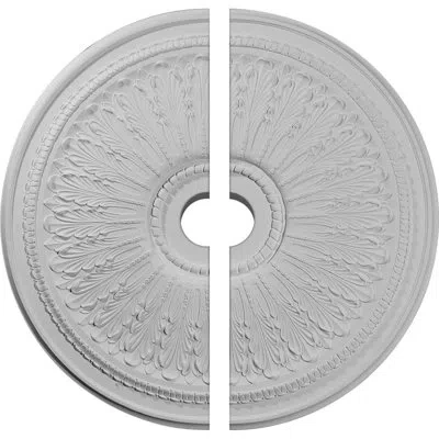 Ekena Millwork Endurathane Oakleaf Ceiling Medallion, 29 1/8"od X 3 5/8"id X 1"p (fits Canopies Up To 6 1/4"), Two 