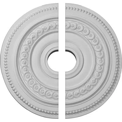 Ekena Millwork Endurathane Oldham Ceiling Medallion, 18"od X 3 1/2"id X 1 1/4"p (fits Canopies Up To 8 5/8"), Two P
