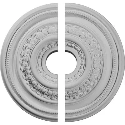 Ekena Millwork Endurathane Orleans Ceiling Medallion, 17 5/8"od X 3 5/8"id X 1 7/8"p (fits Canopies Up To 4 5/8"), 