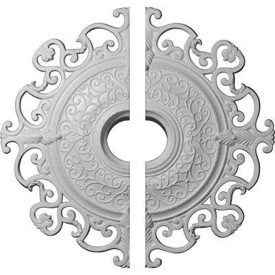 Ekena Millwork Endurathane Orleans Ceiling Medallion, 38 3/8"od X 6 5/8"id X 2 7/8"p (fits Canopies Up To 8 1/4"), 