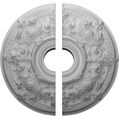 Ekena Millwork Endurathane Oslo Ceiling Medallion, 28 1/8"od X 6"id X 1 3/4"p (fits Canopies Up To 10 1/2"), Two Pi