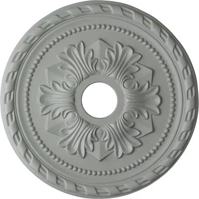 Ekena Millwork Endurathane Palmetto Ceiling Medallion, 20 7/8"od X 3 5/8"id X 1 5/8"p (fits Canopies Up To 5") In Primed