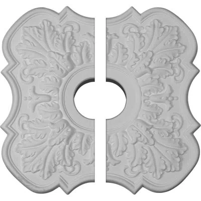 Ekena Millwork Endurathane Peralta Ceiling Medallion, 17 3/4"od X 3 3/4"id X 1"p (fits Canopies Up To 4 5/8"), Two 