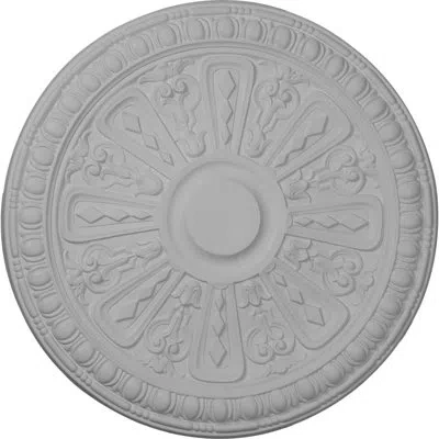 Ekena Millwork Endurathane Raymond Ceiling Medallion, 18"od X 1 1/4"p (fits Canopies Up To 5 3/8"), Hand-painted Pe In Primed