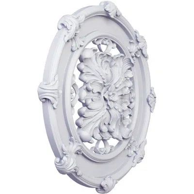 Ekena Millwork Endurathane Rene Ceiling Medallion, 21 1/2"od X 1 3/4"p, Factory Primed