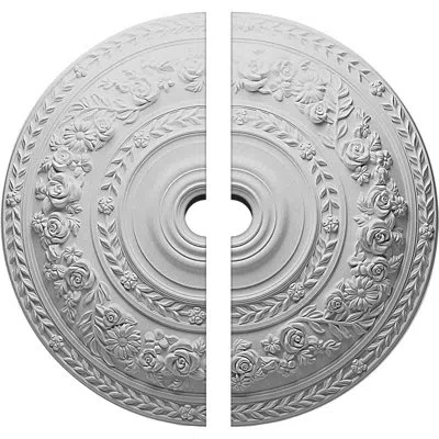 Ekena Millwork Endurathane Rose Ceiling Medallion, 33 7/8"od X 2"id X 2 3/8"p (fits Canopies Up To 13 1/2"), Two Pi