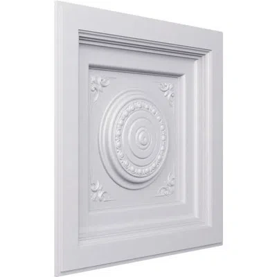 Ekena Millwork Endurathane Salana Ceiling Tile, 23 7/8"h X 23 7/8"w X 3 1/8"p. Factory Primed