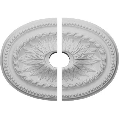 Ekena Millwork Endurathane Saverne Ceiling Medallion, 18 1/2"w X 13 1/2"h X 3 1/2"id X 1 7/8"p (fits Canopies Up To