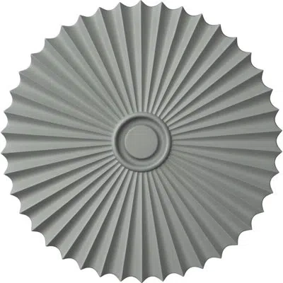 Ekena Millwork Endurathane Shakuras Ceiling Medallion, 33 7/8"od X 2"p (for Canopies Up To 5 3/4"), Factory Primed