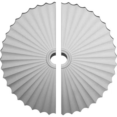 Ekena Millwork Endurathane Shakuras Ceiling Medallion, 47 5/8"od X 2"p (for Canopies Up To 6"), Two Piece, Factory 