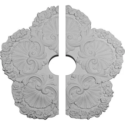 Ekena Millwork Endurathane Shell Ceiling Medallion, 25 5/8"od X 4 1/2"id X 1"p (fits Canopies Up To 4 1/2"), Two Pi