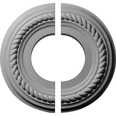 Ekena Millwork Endurathane Small Alexandria Ceiling Medallion, 7 7/8"od X 3/4"p (fits Canopies Up To 4 5/8"), Two P