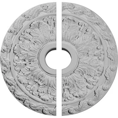 Ekena Millwork Endurathane Spring Leaf Ceiling Medallion, 19 7/8"od X 3 5/8"id X 1 1/4"p (fits Canopies Up To 5 5/8