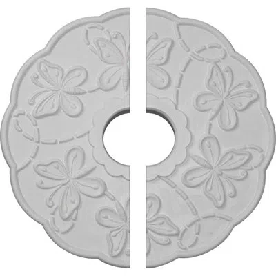 Ekena Millwork Endurathane Terrones Butterfly Ceiling Medallion, 17 7/8"od X 3 7/8"id X 1"p (fits Canopies Up To 3 