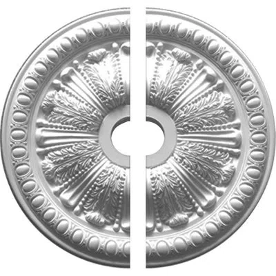 Ekena Millwork Endurathane Tomango Egg & Dart Ceiling Medallion, 27 7/8"od X 3 7/8"id X 2 1/2"p (fits Canopies Up T In White