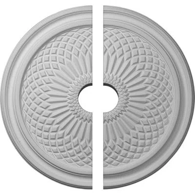 Ekena Millwork Endurathane Trinity Ceiling Medallion, 22"od X 3 1/2"id X 1 3/4"p (fits Canopies Up To 3 1/2"), Two 