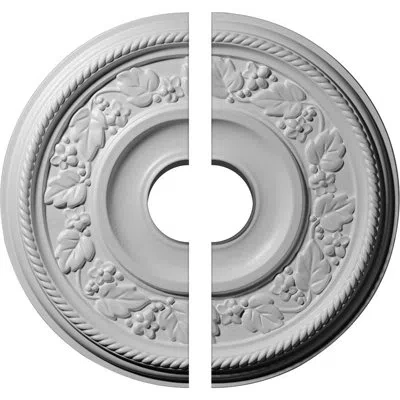 Ekena Millwork Endurathane Tyrone Ceiling Medallion, 16 1/8"od X 3 1/2"id X 3/4"p (fits Canopies Up To 6 3/4"), Two
