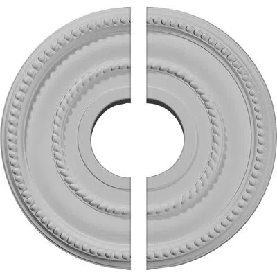 Ekena Millwork Endurathane Valeriano Ceiling Medallion, 12 1/8"od X 3 5/8"id X 3/4"p (fits Canopies Up To 6 1/4"), 
