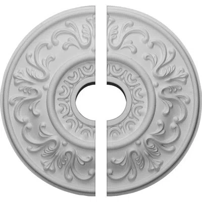 Ekena Millwork Endurathane Valletta Ceiling Medallion, 18"od X 3 1/2"id X 1"p (fits Canopies Up To 3 1/2"), Two Pie