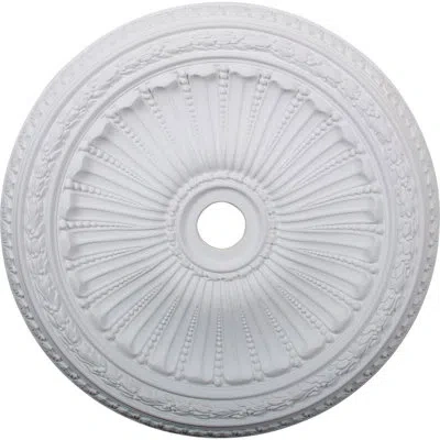 Ekena Millwork Endurathane Viceroy Ceiling Medallion, 35 1/8"od X 4 7/8"id X 2 1/2"p (fits Canopies Up To 4 7/8") In Primed