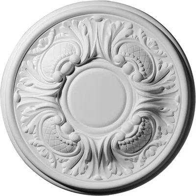 Ekena Millwork Endurathane Wakefield Ceiling Medallion, 11 3/4"od X 1 1/4"p (fits Canopies Up To 3 5/8") In Primed