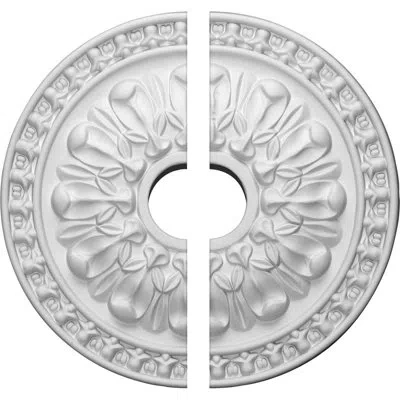 Ekena Millwork Endurathane Warsaw Ceiling Medallion, 18"od X 3 1/2"id X 1 3/8"p (fits Canopies Up To 3 1/2"), Facto