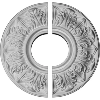 Ekena Millwork Endurathane Whitman Ceiling Medallion, 13"od X 1 3/8"p (for Canopies Up To 5 1/2"), Two Piece, Facto