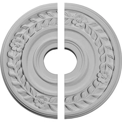 Ekena Millwork Endurathane Wreath Ceiling Medallion, 16 1/4"od X 3 5/8"id X 1"p (fits Canopies Up To 5 1/2"), Facto