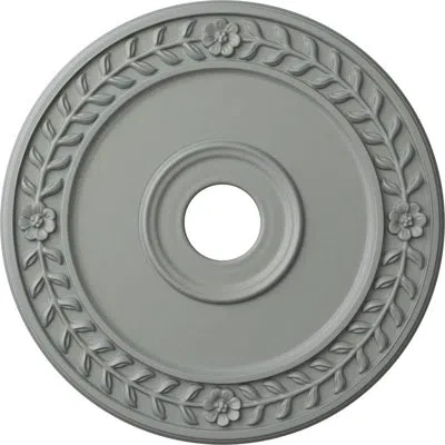 Ekena Millwork Endurathane Wreath Ceiling Medallion, 21 1/8"od X 3 5/8"id X 7/8"p (fits Canopies Up To 6"), Factory