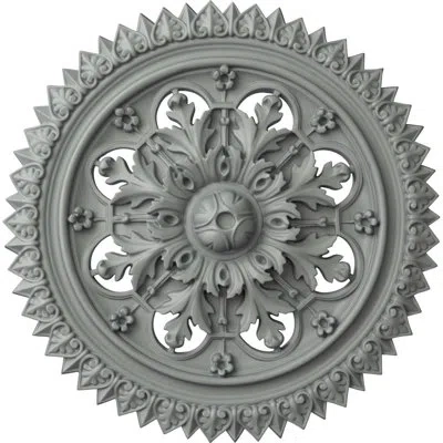 Ekena Millwork Endurathane York Ceiling Medallion, 21 5/8"od X 2 1/2"p (fits Canopies Up To 3 5/8") In Primed