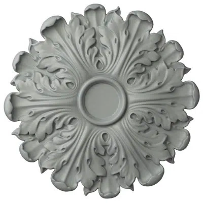 Ekena Millwork Endurathane Zeke Ceiling Medallion, 14 1/8"od X 1 3/8"p, Factory Primed In Gray