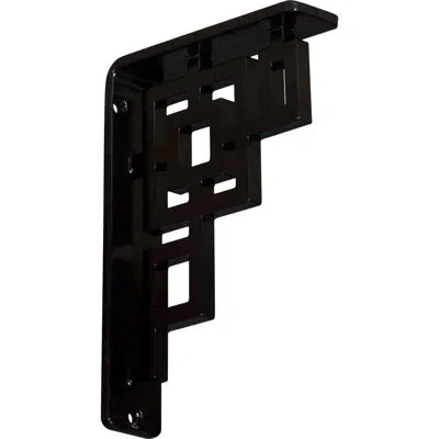 Ekena Millwork Eris Wrought Iron Bracket In Powder Coated Black