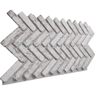 Ekena Millwork Everstone Herringbone Faux Brick Panel, 46 1/2"w X 25 1/4"h X 1"d, Adobe Color In Rustic White