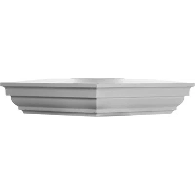 Ekena Millwork Flat Newel Post Cap For 8" Newel Post In White