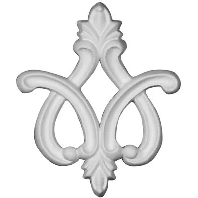 Ekena Millwork Fleur De Lis 4 1/8" H X 3 3/8" W X 1/2" D Onlay In White