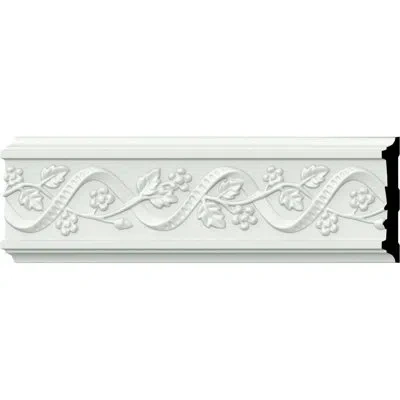 Ekena Millwork Floral 4 1/4"h X 94 1/2"w X 3/4"d Chair Rail In White