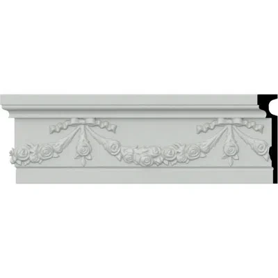 Ekena Millwork Floral Swag 7 1/8" H X 94 1/2" W X 1 5/8" D Chair Rail In White