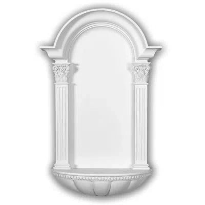 Ekena Millwork Fluted 42 1/4"h X 27 1/2"w X 9"d Egg And Dart Niche In White