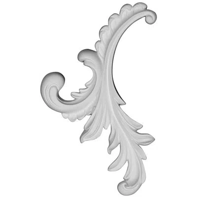 Ekena Millwork Galway 9 3/4" H X 5 7/8" W X 1" D  Left Onlay In White