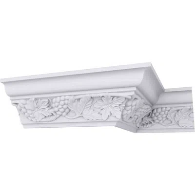 Ekena Millwork Grape Bunch Crown Moulding In White