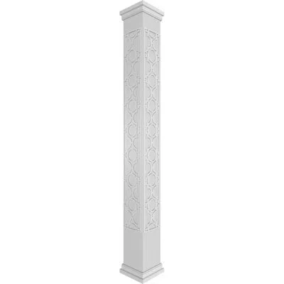 Ekena Millwork Gypsum Square Non-tapered With Prairie Capital & Prairie Base Fretwork Column In Gray,white