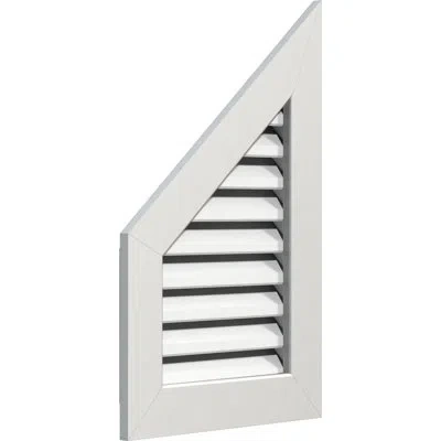 Ekena Millwork Half Peaked Top Left Functional Gable Vent With 1" X 4" Flat Trim Frame