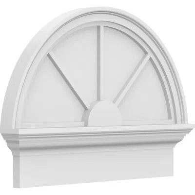 Ekena Millwork Half Round 3 Spoke Architectural Grade Pvc Combination Pediment In White